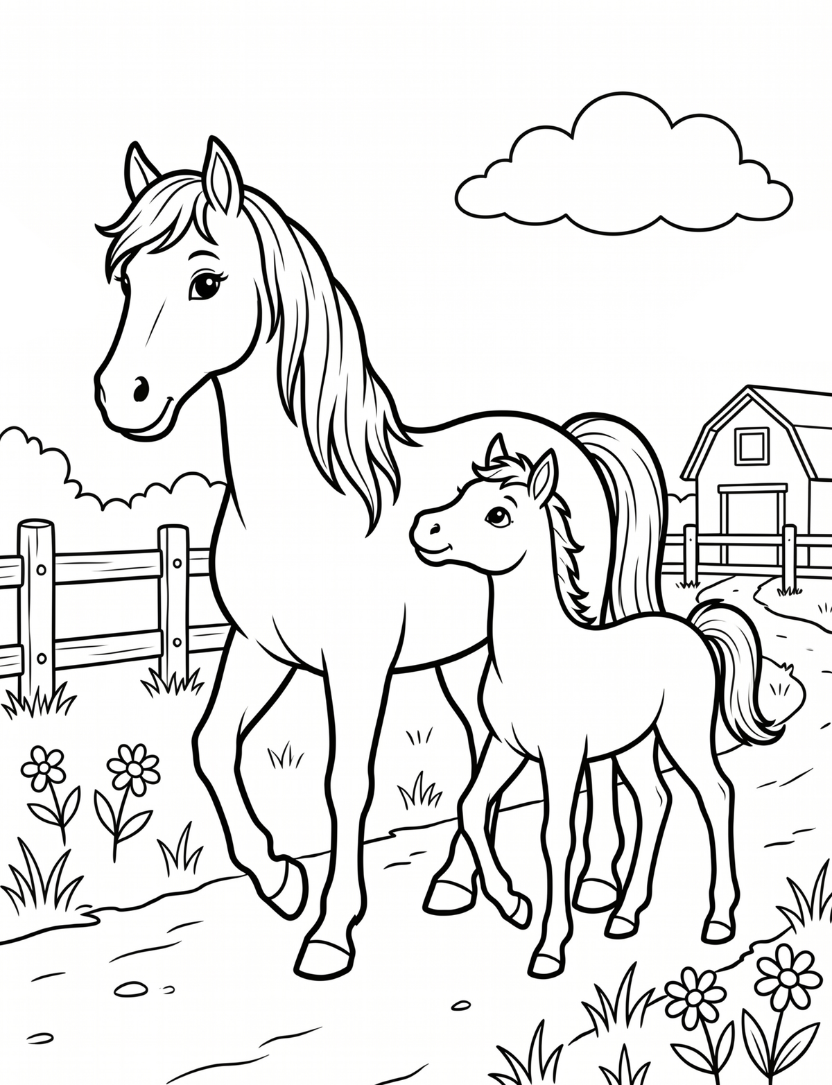 Pferde & Ponys-Malbuch