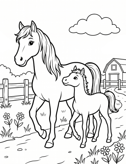 Pferde & Ponys-Malbuch